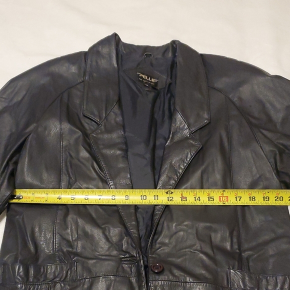 Pelle Black 100% Genuine Leather Trench Coat - Picture 7 of 10